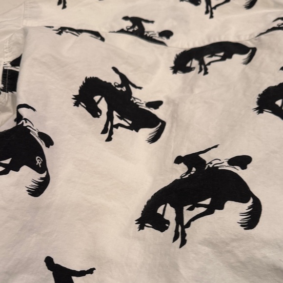 Stylish Men's Equestrian Print Button Down Shirt see measurements - Picture 9 of 10